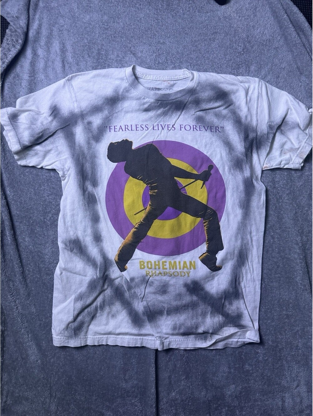 Bohemian Rhapsody Queen T Shirt Mens L Freddie Mercury Thrashed Distressed Tee